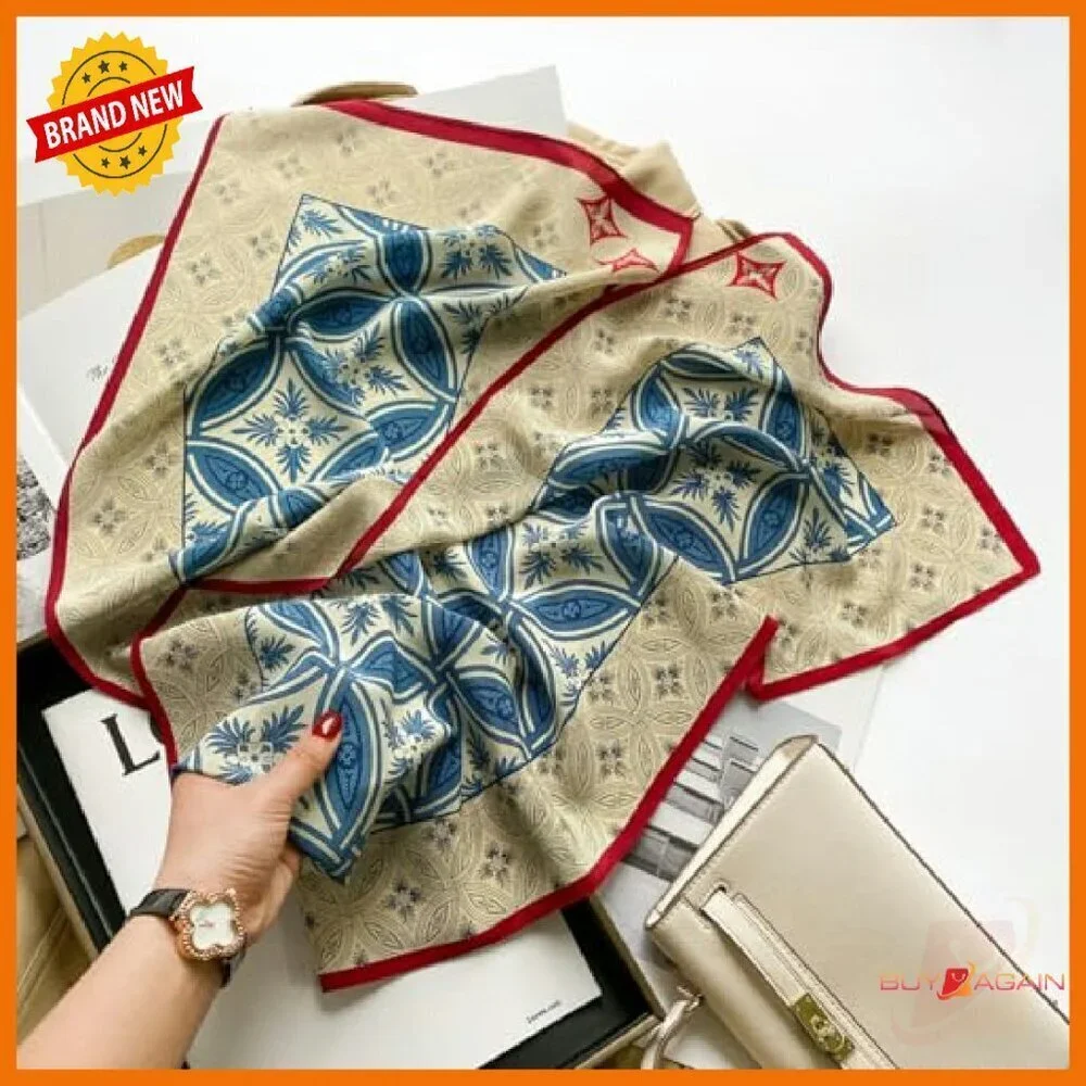 Luxury Mulberry Silk Scarf Long Lightweight Travel Wraps Anti-Wrinkle